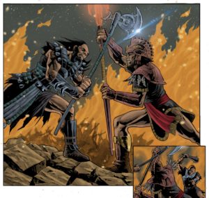 Kulkan in the red against one of the God killer brothers!